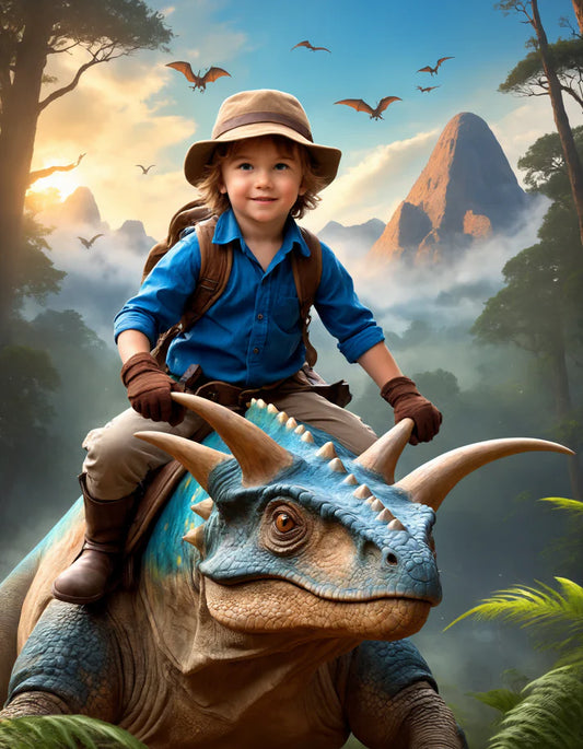 Trener Dinosaurów - Personalizowany Obraz na Płótnie