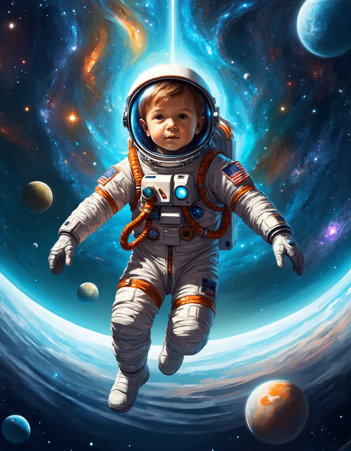 Mały Astronauta - Personalizowany Obraz na Płótnie