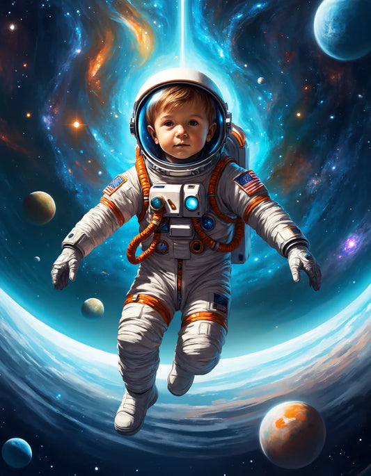 Mały Astronauta - Personalizowany Obraz na Płótnie