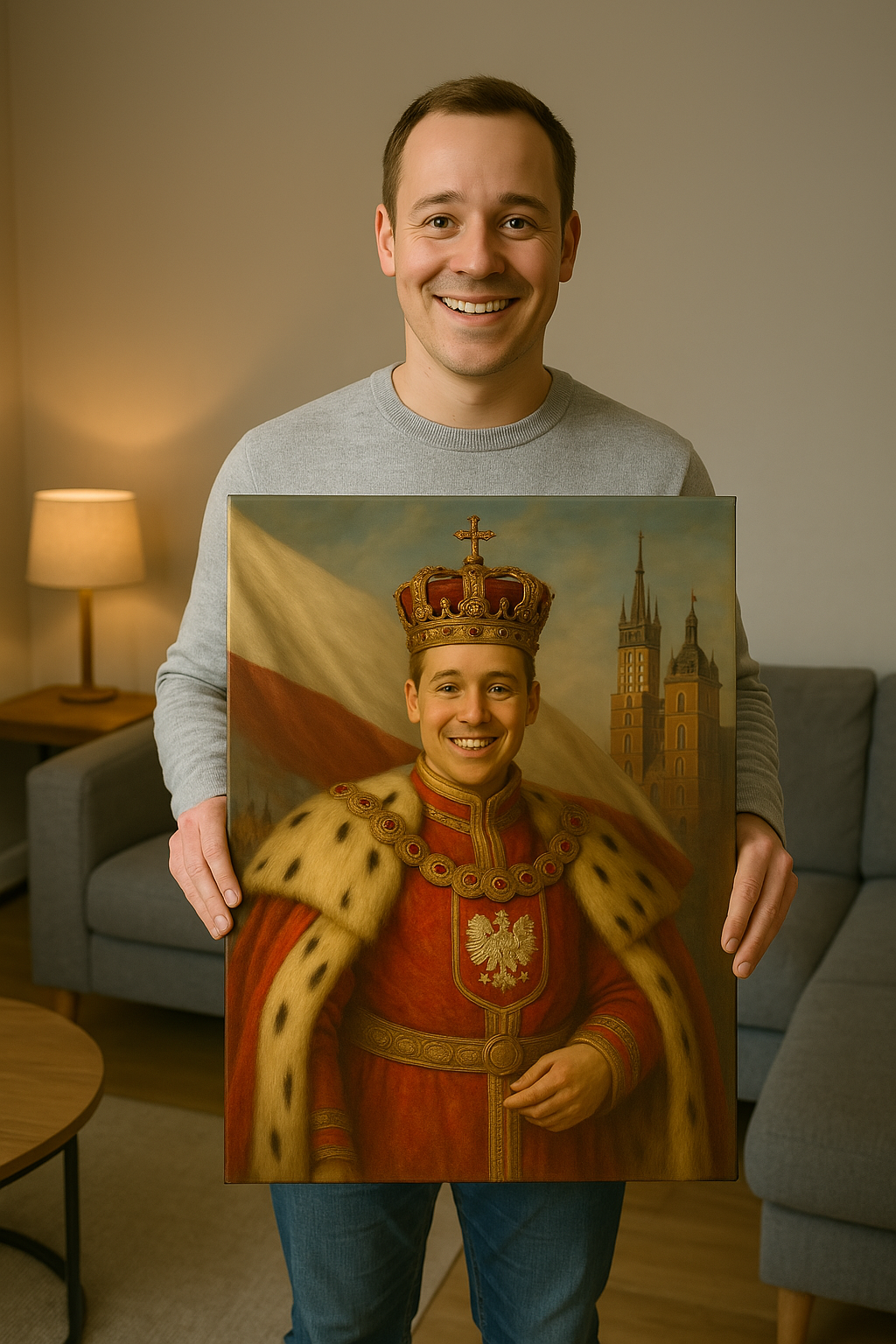 Król Polski - Personalizowany Obraz na Płótnie