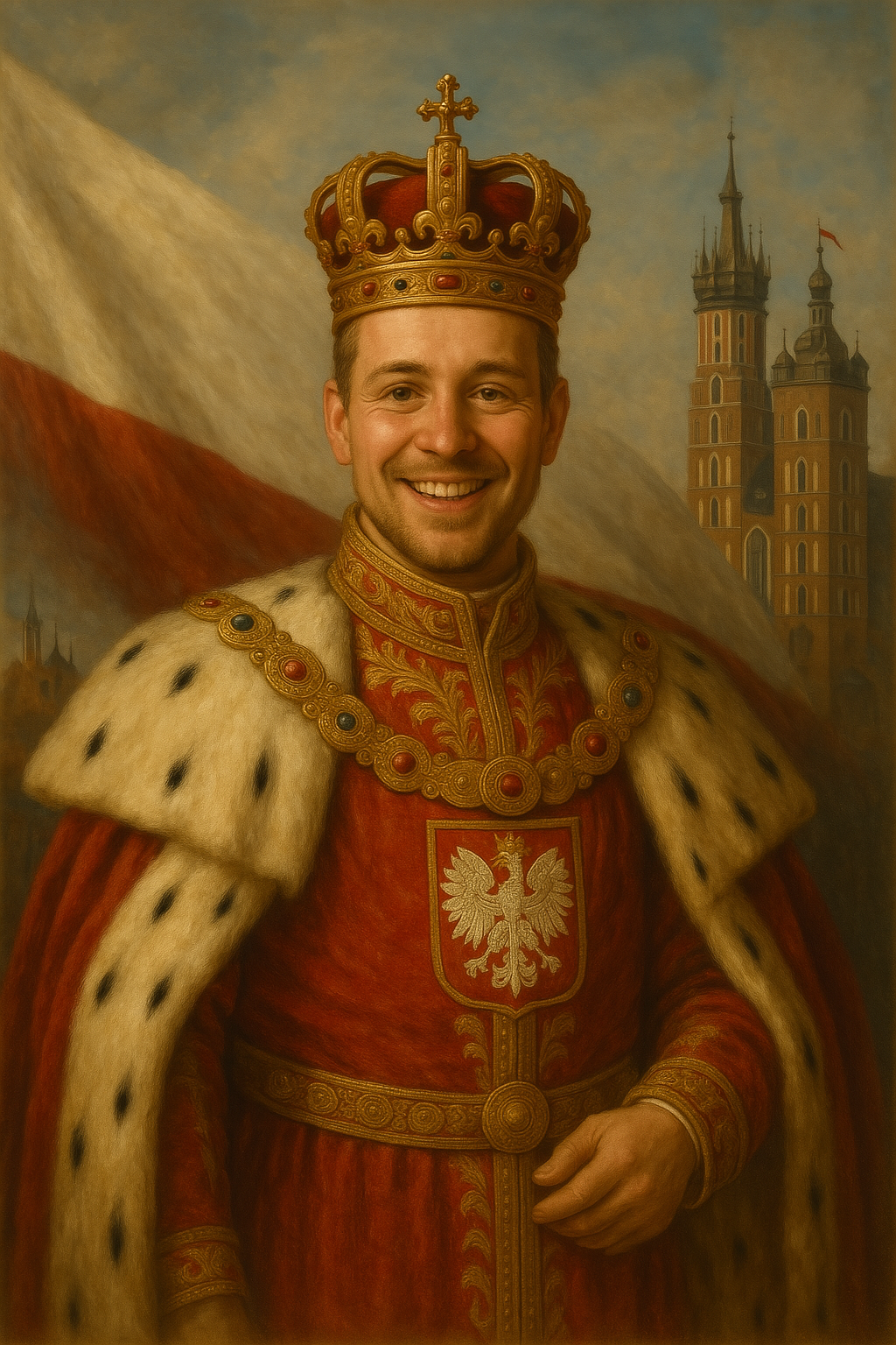 Król Polski - Personalizowany Obraz na Płótnie