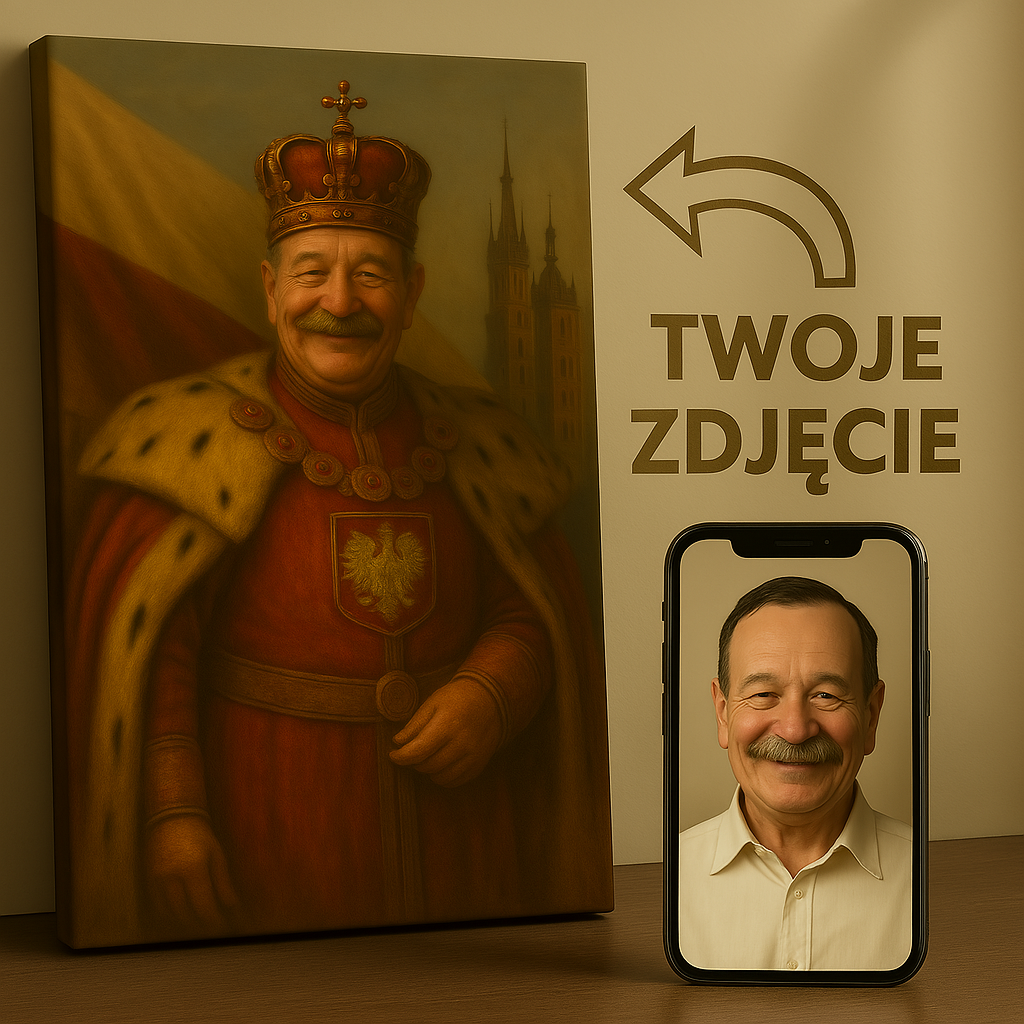 Król Polski - Personalizowany Obraz na Płótnie