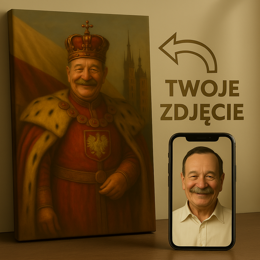 Król Polski - Personalizowany Obraz na Płótnie