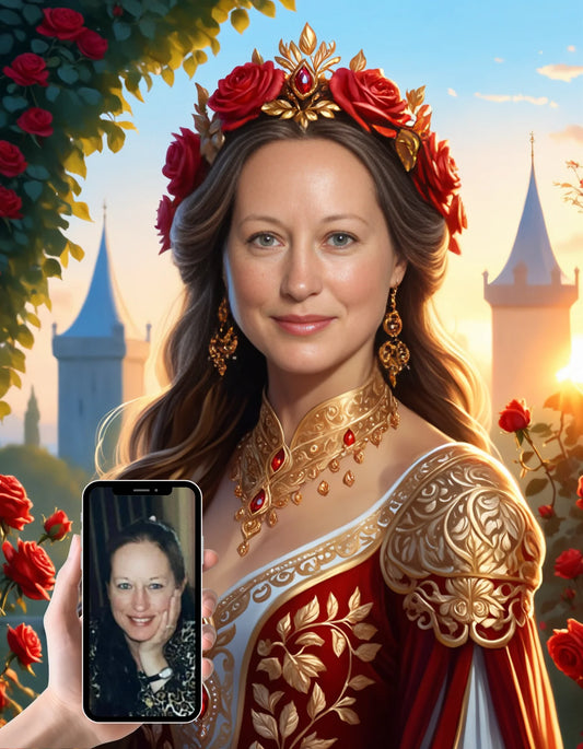 Różana Królowa – Personalizowany Obraz na Płótnie dla Niej