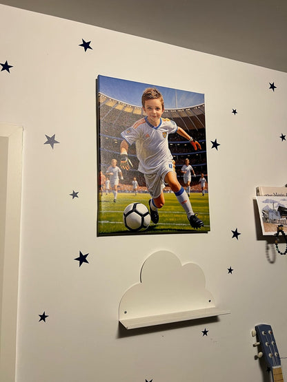 Mały Piłkarz – Personalizowany Obraz na Płótnie