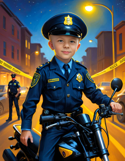 Mały Policjant – Personalizowany Obraz na Płótnie